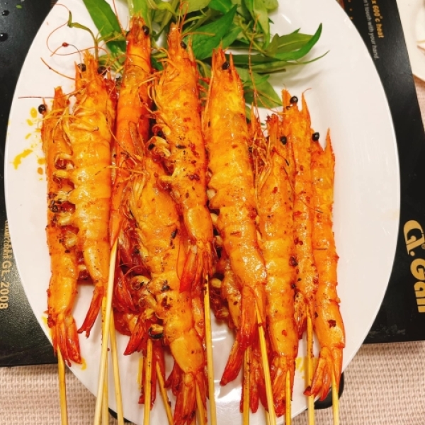 Tôm thẻ - Tôm sú nướng mọi