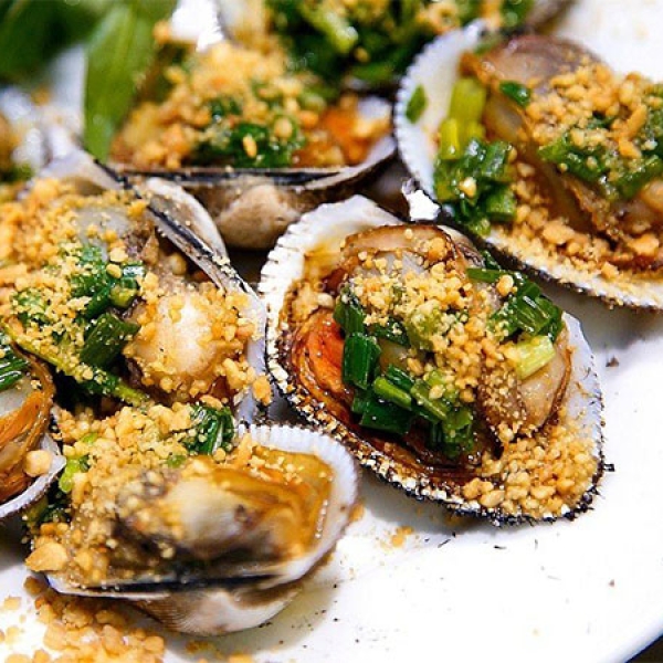 Sò lông nướng mỡ hành